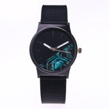 Women Black Flower Watches