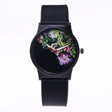 Women Black Flower Watches